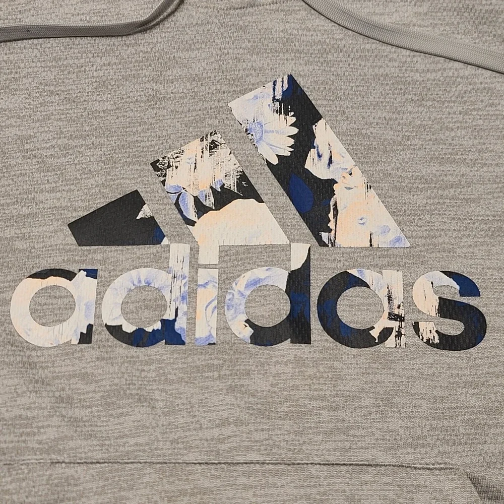 Adidas Hoodie Large ClimaWarm Gray Pullover‎ Athletic Sport Athleisure